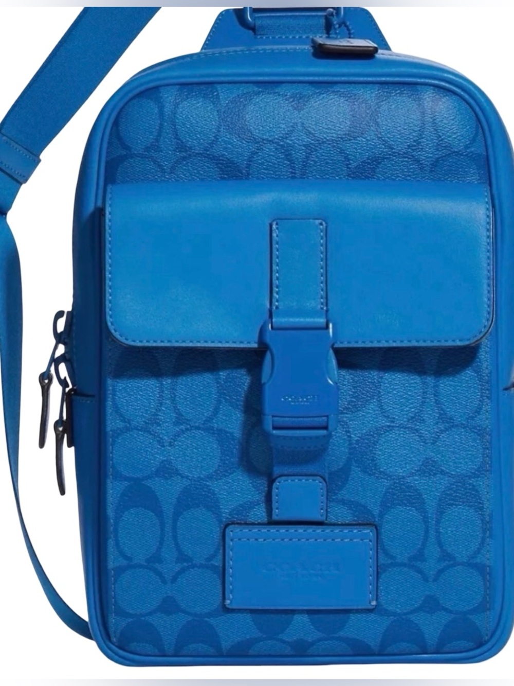 Coach Men's Blue Signature Crossbody Sling Bag - Picture 2 of 7